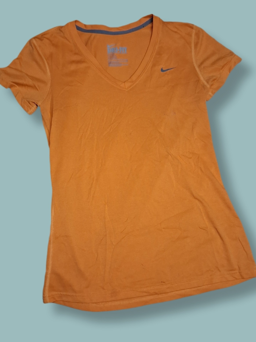 Nike Women's Orange V-Neck Short Sleeve Tee